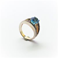 Anello Artigianale Donna Aquamarine Collection in Oro bianco Acquamarina 01/17 - 01/17